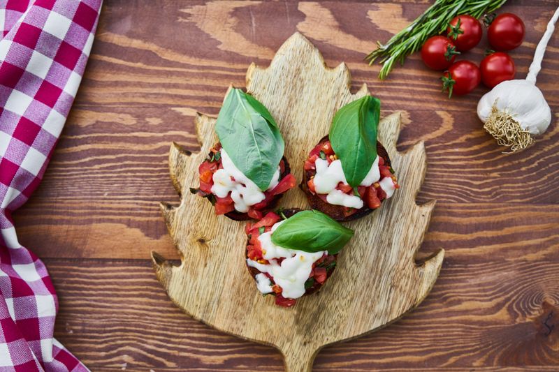 Burrata Bruschetta starter at Punch pizza